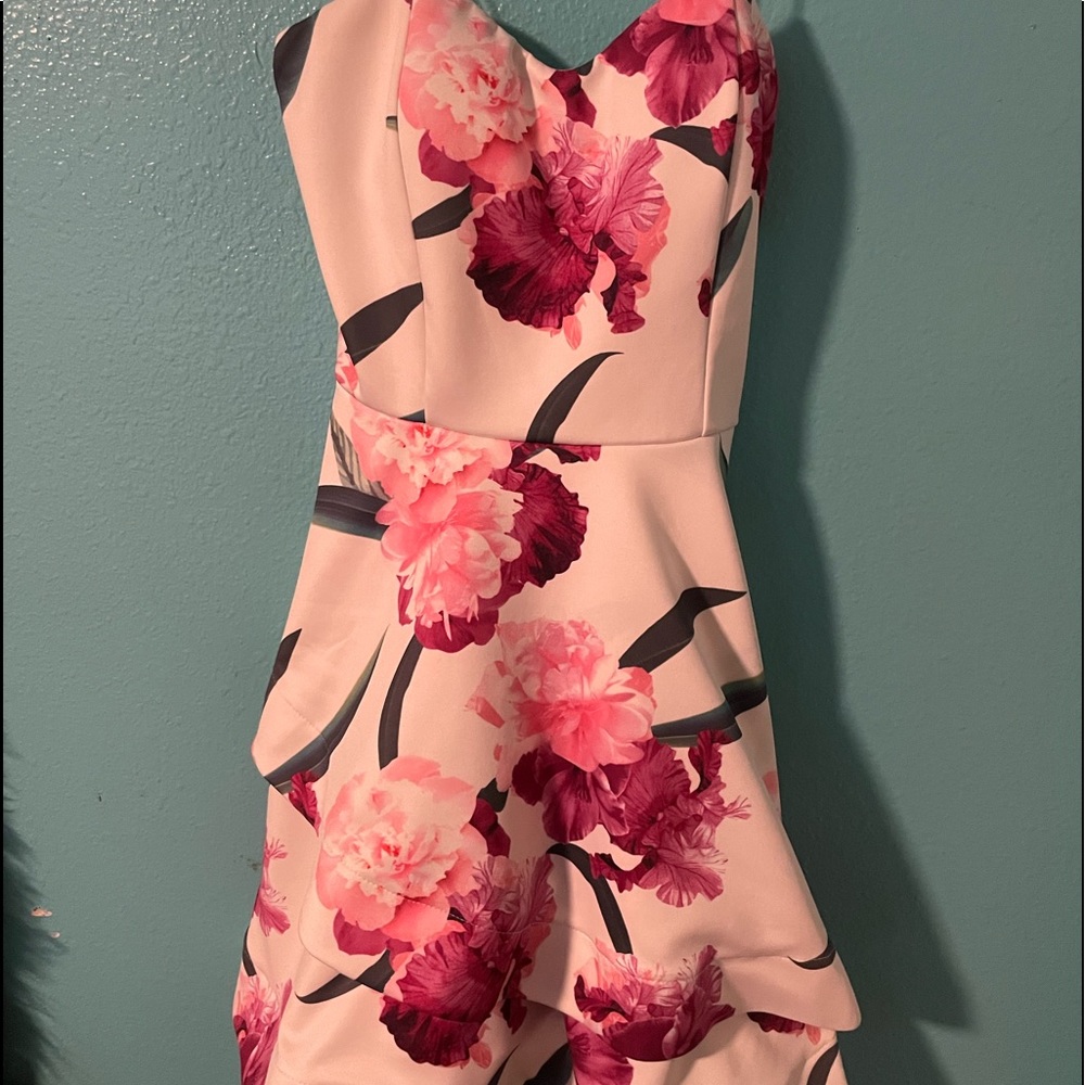 Legacy White Floral Strapless Dress